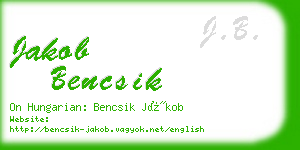 jakob bencsik business card
